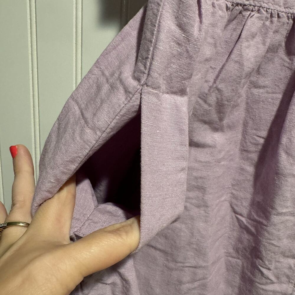 Madewell Linen Blend Alexandra Dress Lilac Purple Size Medium - Picture 3 of 6